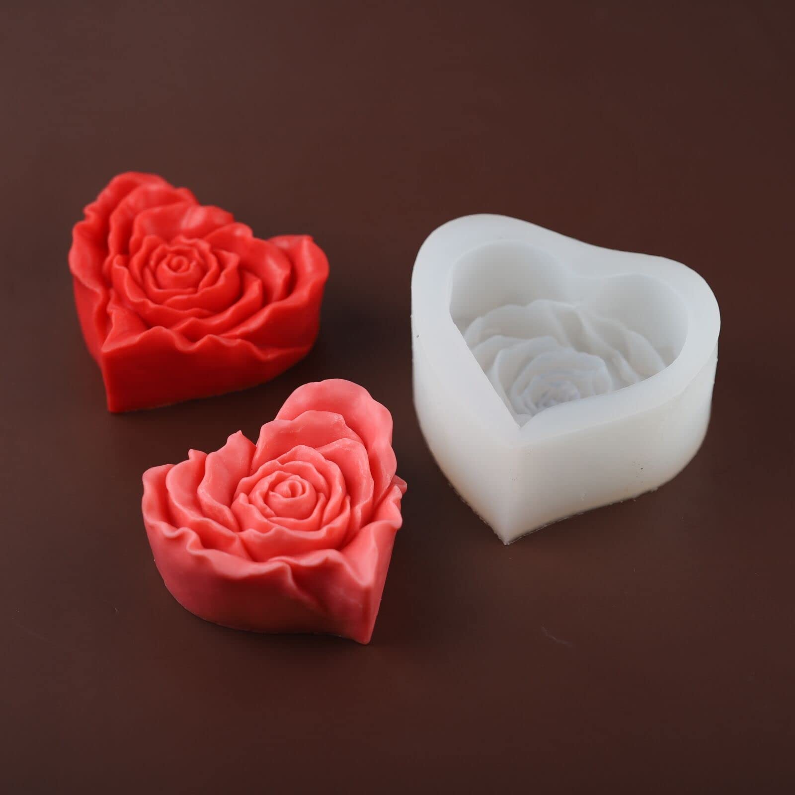 3.5 Inch Silicone Rose Flower Mold - Handmade Soap, Resin Candle, Peony Cake Decoration Mold - Round Weave Design for DIY Crafts, Wedding Favors, Bath & Home Decor