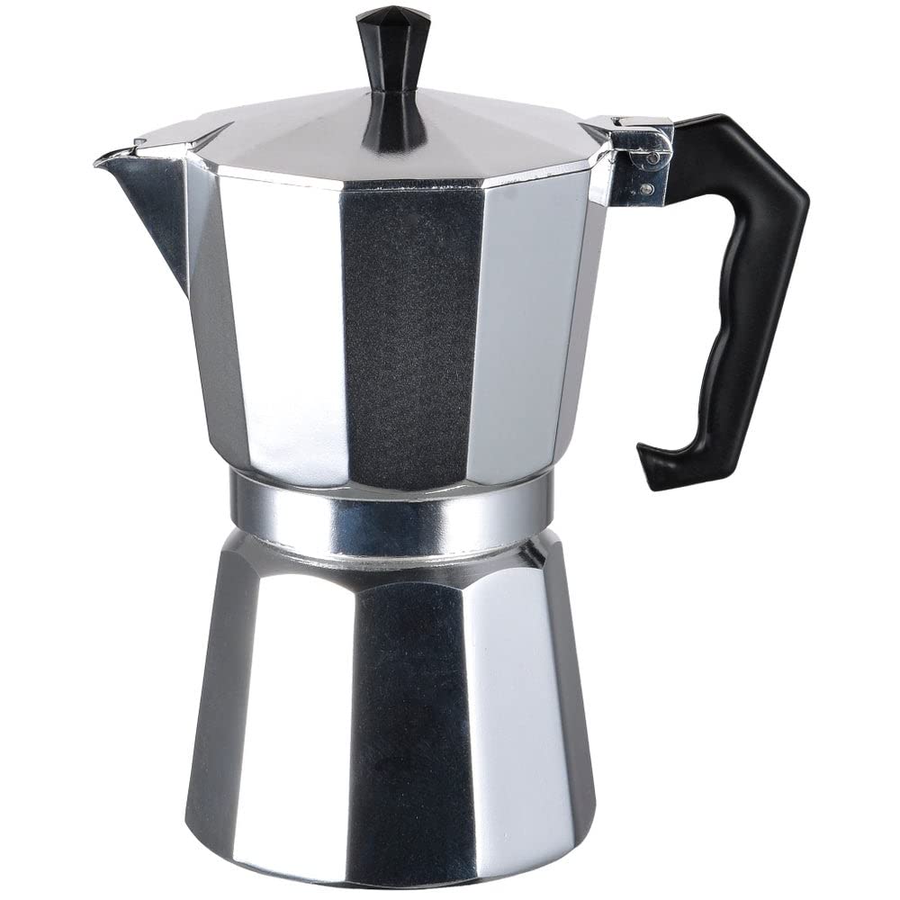 J&V TEXTILES 12-Cup Stovetop Espresso & Coffee Maker - Classic Italian Moka Pot for Cuban Café Brewing, Perfect for Home, Office & Camping Use