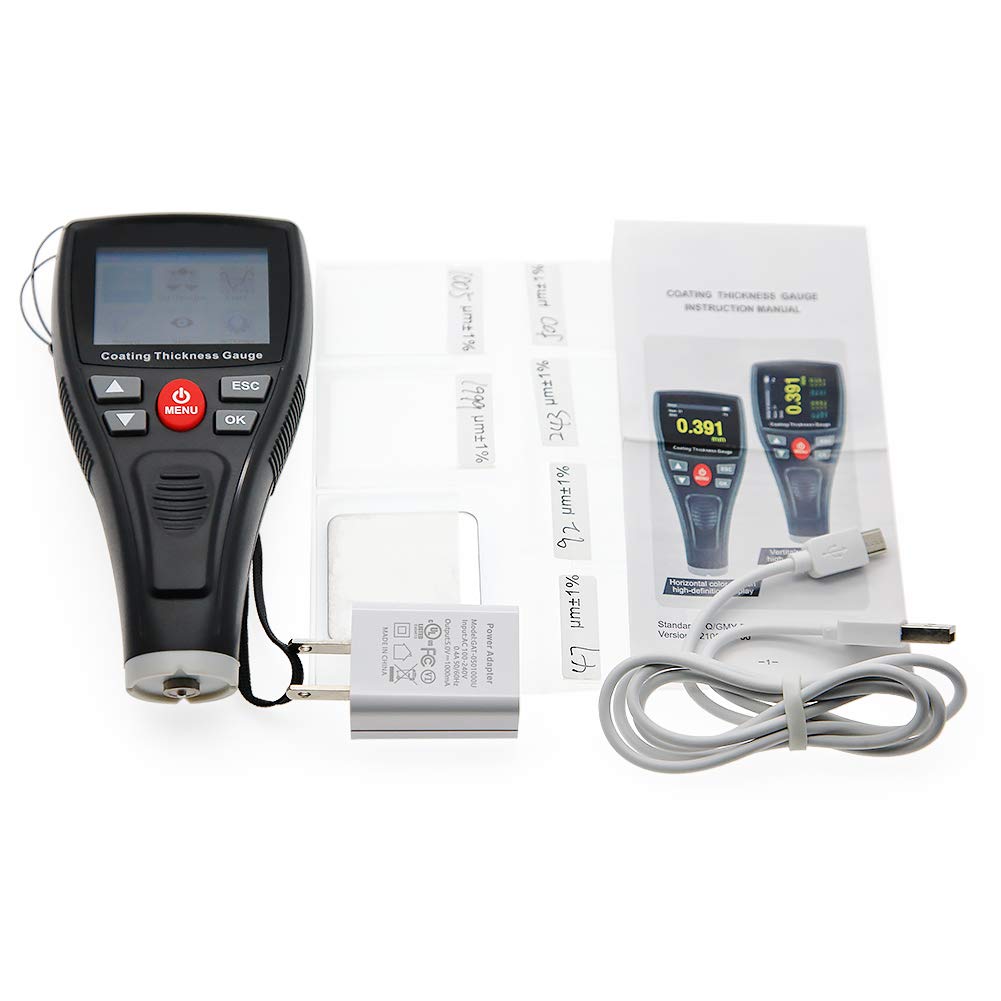 Digital Coating Thickness Gauge - Industrial Paint Thickness Meter for Metal, Wood & Plastic - AMF117 Lab Thickness Tester | Perfect for Automotive, Construction & Quality Control