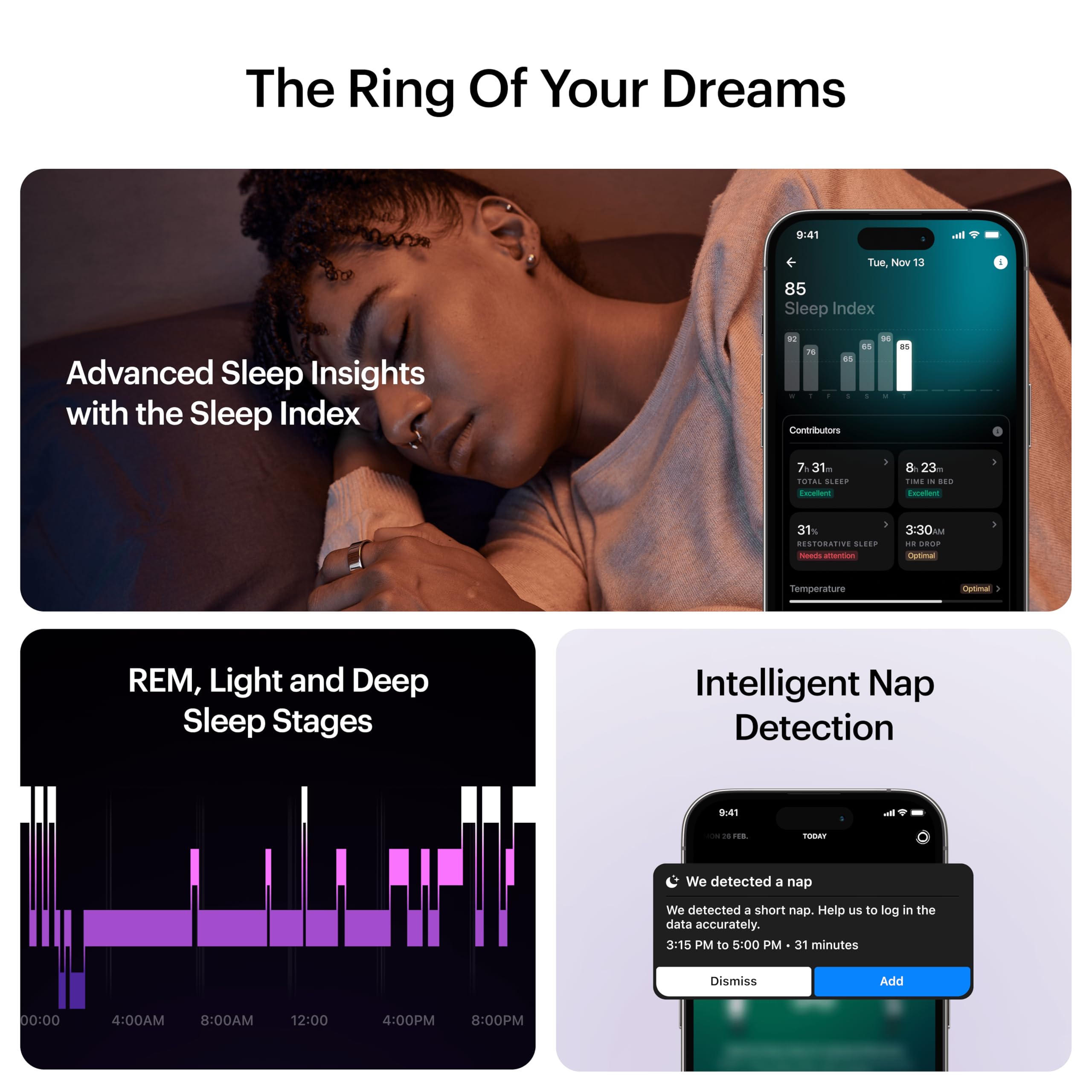 ULTRAHUMAN Ring AIR - Smart Ring for Sleep Tracking & Fitness Monitoring, Health Tracker for Women & Men (No Subscription Fee) - Perfect for Nighttime Sleep Analysis & Daily Activity Tracking