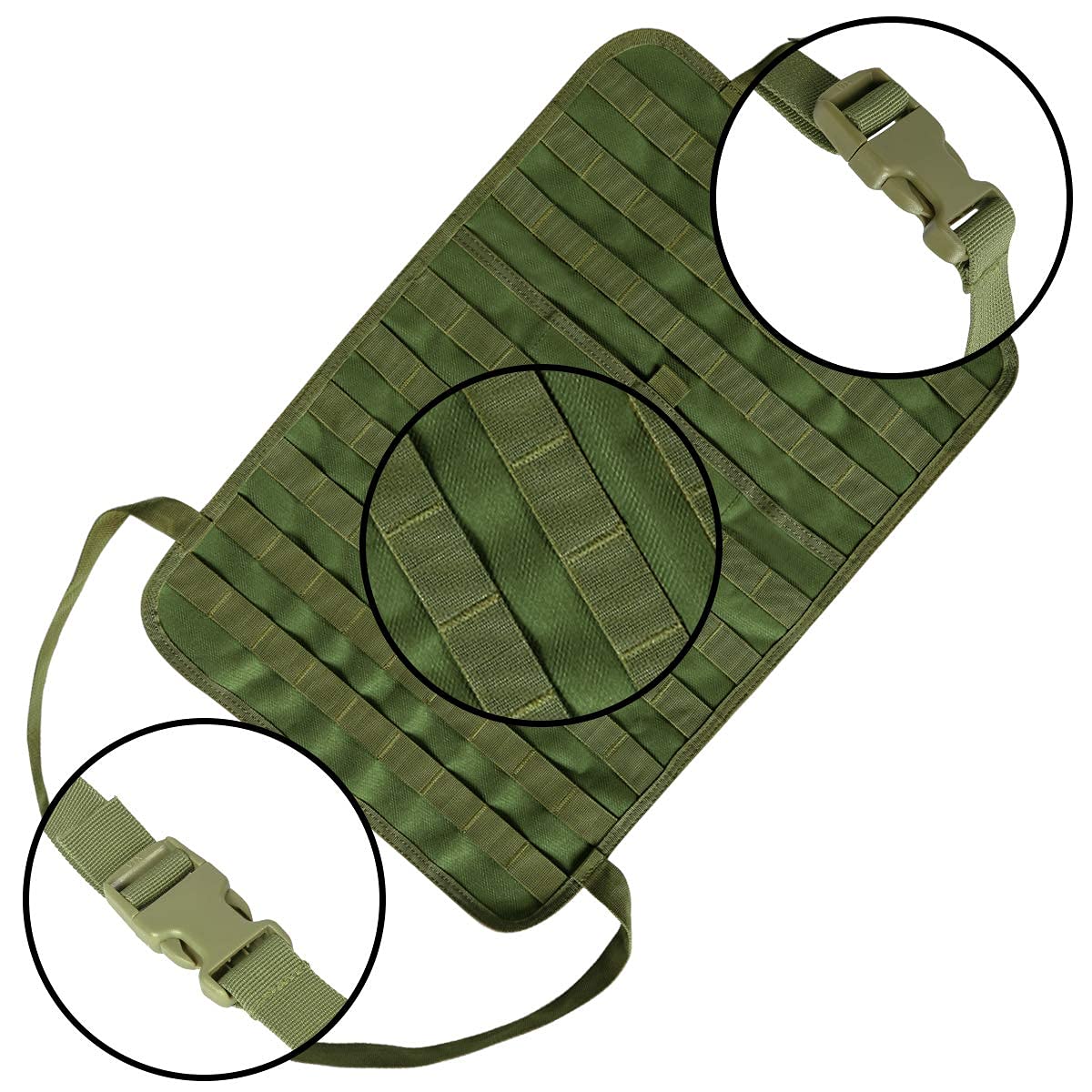 IronSeals Car Seat Back Organizer - Tactical MOLLE Panel Vehicle Seat Protector with Sag-Proof Design, Durable Nylon Hanger Bag for Storage | Perfect for Road Trips, Camping & Daily Commute