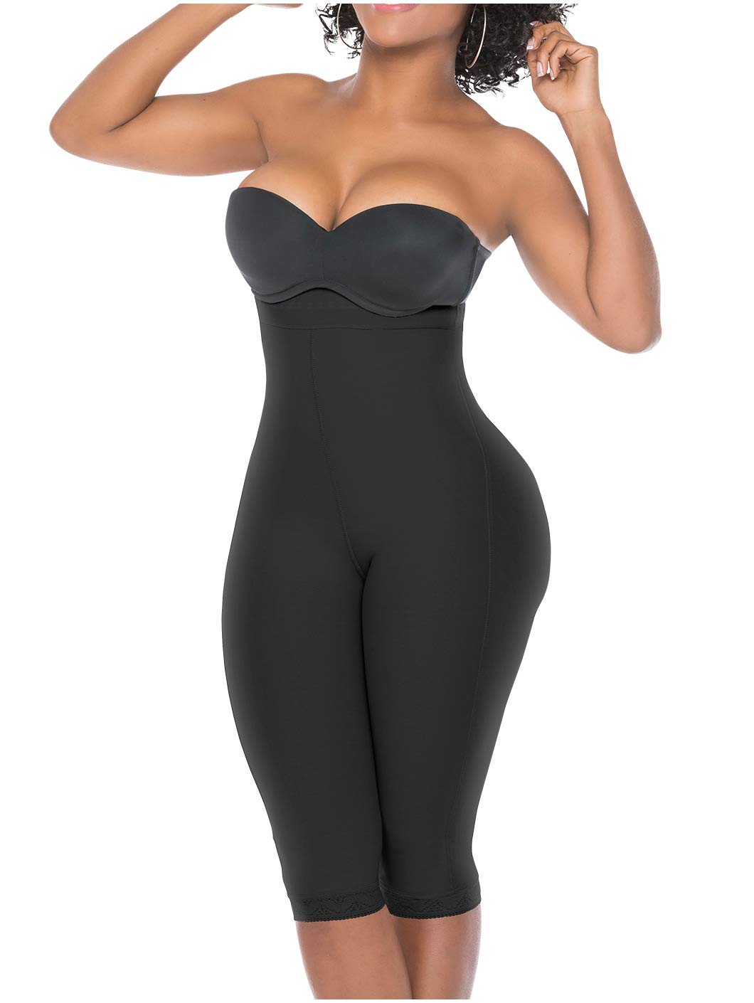 Salome 0219 Colombian Shapewear for Women - Butt Lifting Compression Shorts, BBL Shaper, High Waist Tummy Control, Black | Perfect for Postpartum Recovery, Workout & Body Shaping