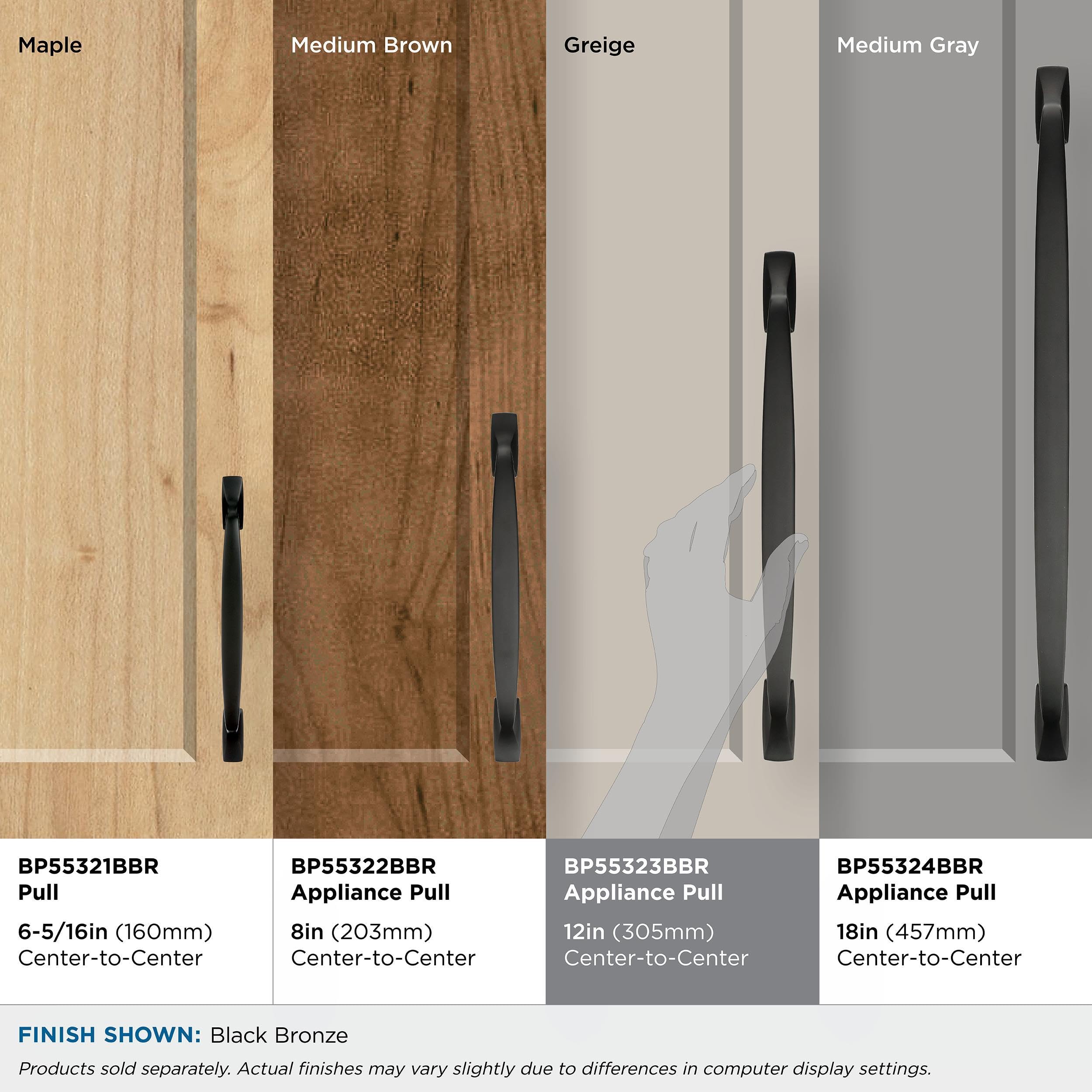 Amerock Black Bronze 12 Inch (305mm) Appliance Pull Drawer Handle - Highland Ridge Cabinet Hardware (1 Pack) - Perfect for Kitchen Cabinets, Dressers, and Furniture Upgrades