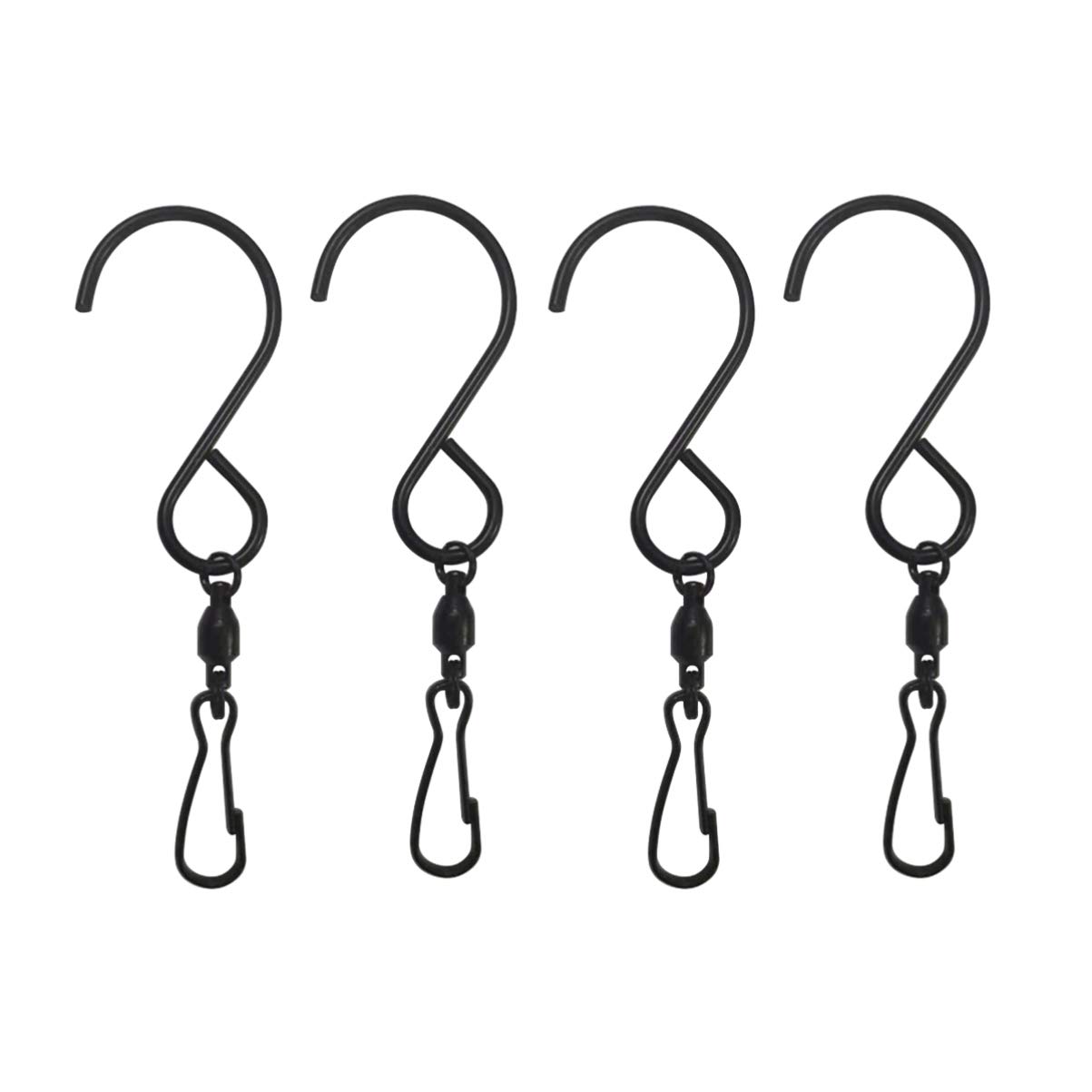 12-Pack Cabilock 360° Rotating Swivel Hooks - Heavy Duty Display Hangers for Flower Baskets, Wind Chimes, Home Decor & Retail Store Displays - Rustproof Metal Hooks for Indoor/Outdoor Use