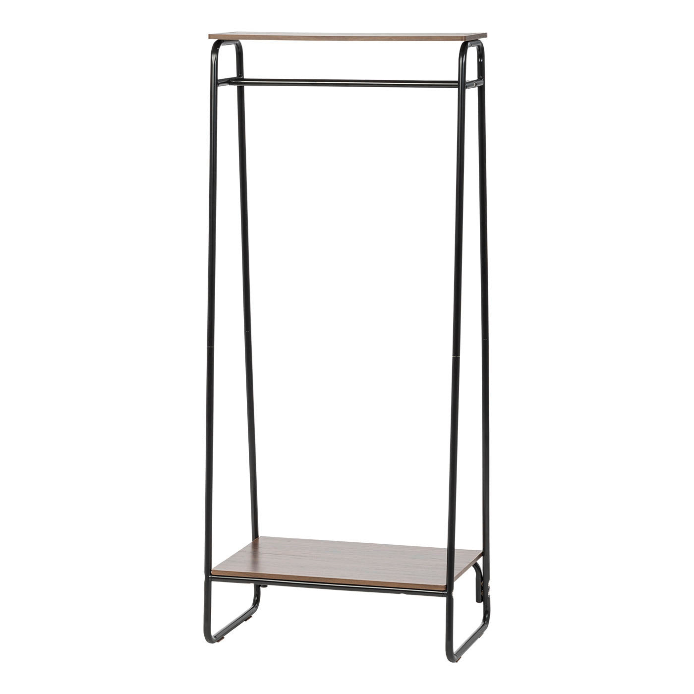 Sturdy Metal Garment Rack with Wood Shelves - 2-Tier Clothing Storage Organizer for Closet, Bedroom, or Laundry Room