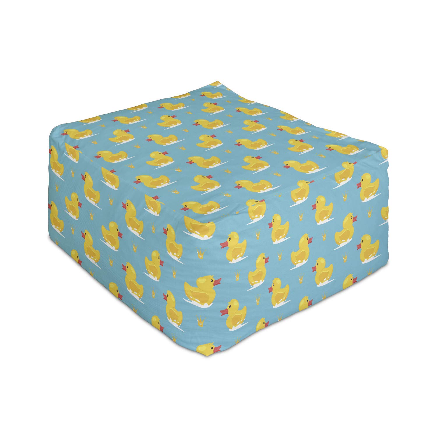 Ambesonne Yellow Bird Rectangle Pouf Ottoman - 25