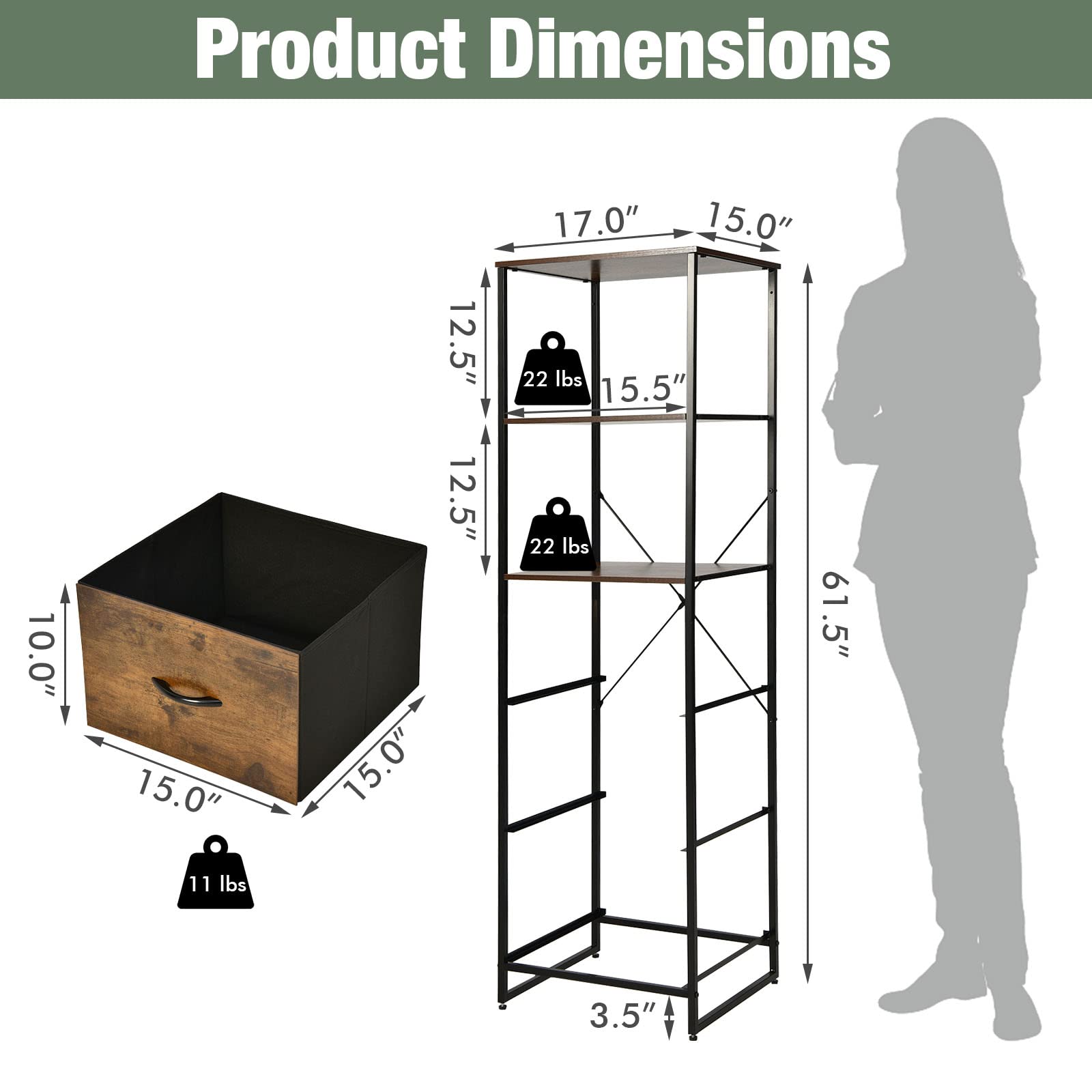 Giantex 6-Tier Storage Cabinet - 61.5