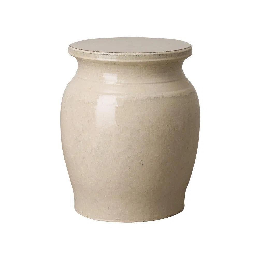 18 Inch Koji Ceramic Outdoor Garden Stool Side Table - Perfect for Patio, Deck, Poolside & Backyard Decor