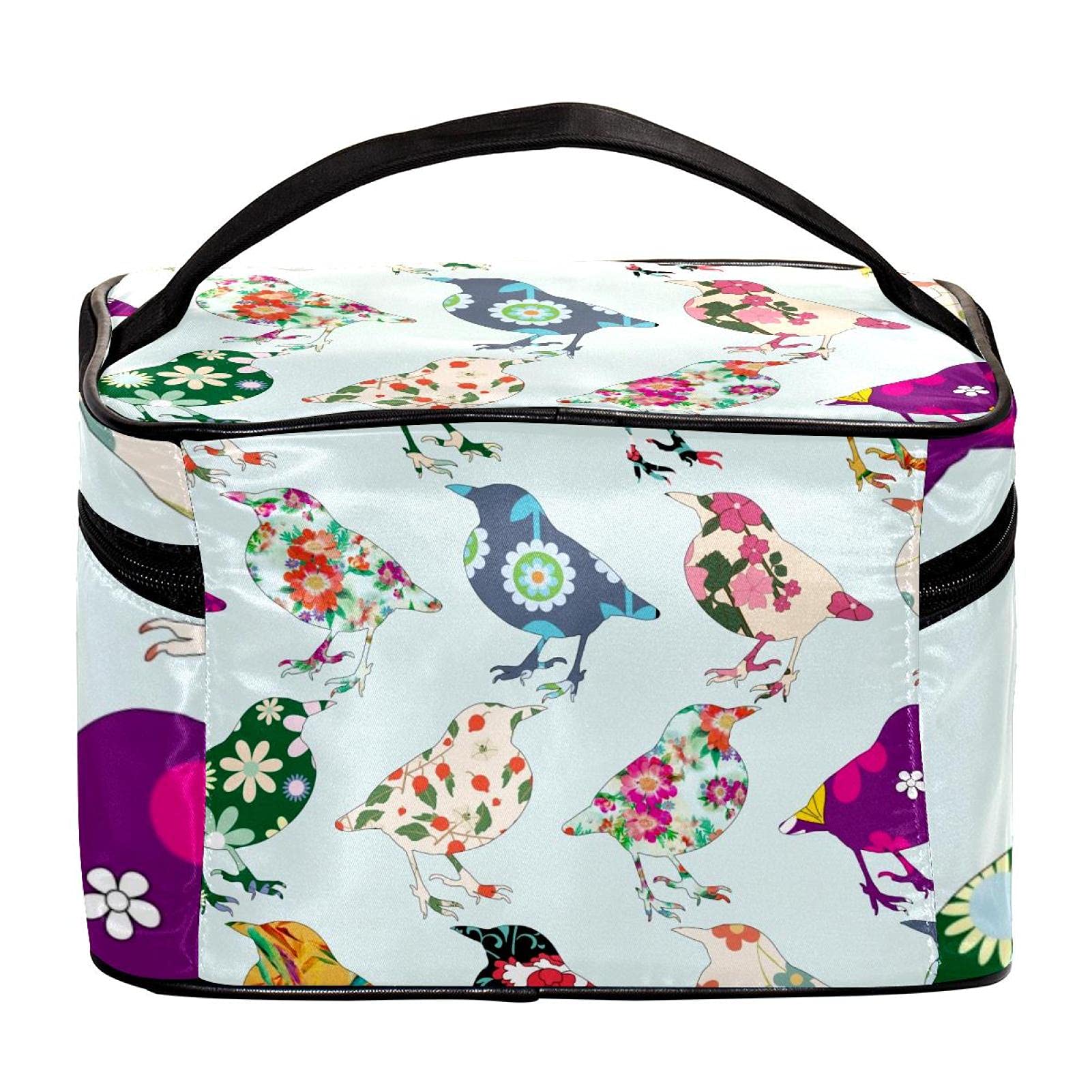 Floral Pattern Travel Makeup Bag for Women - Large Cosmetic Organizer with Zipper, Toiletry Case for Girls | Perfect for Vacation, Gym & Daily Essentials Storage