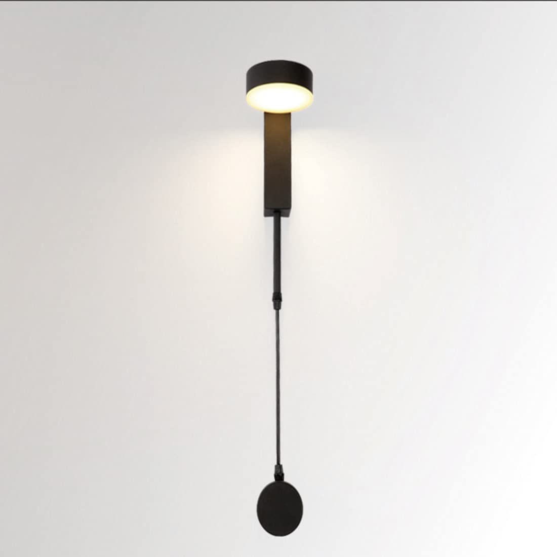 Modern Black LED Wall Lamp - Long Creative Decorative Lighting Fixture with Rotary Switch for Bedroom, Hotel, Headboard, Porch | Perfect for Ambient Lighting in Bedside, Living Room and Hallway Decor