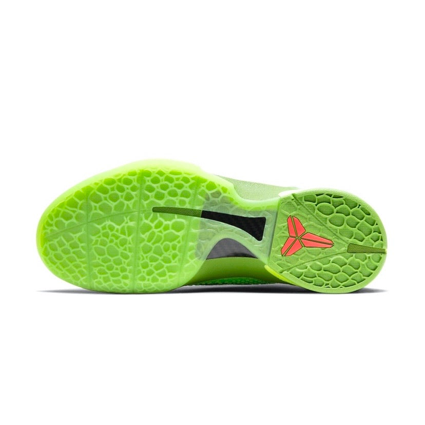 Kobe 6 Protro Grinch Basketball Shoes - Apple Green, Black, Volt & Crimson Colorway - Perfect for NBA Games, Streetball & Sneaker Collecting