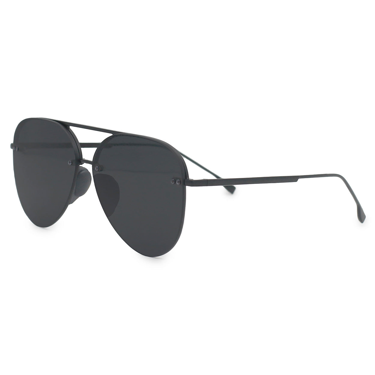 Smaller Megan 2 Jet Black Tangle-Free Aviator Sunglasses for Women - UV Protection Polarized Lenses for Driving, Travel & Outdoor Activities