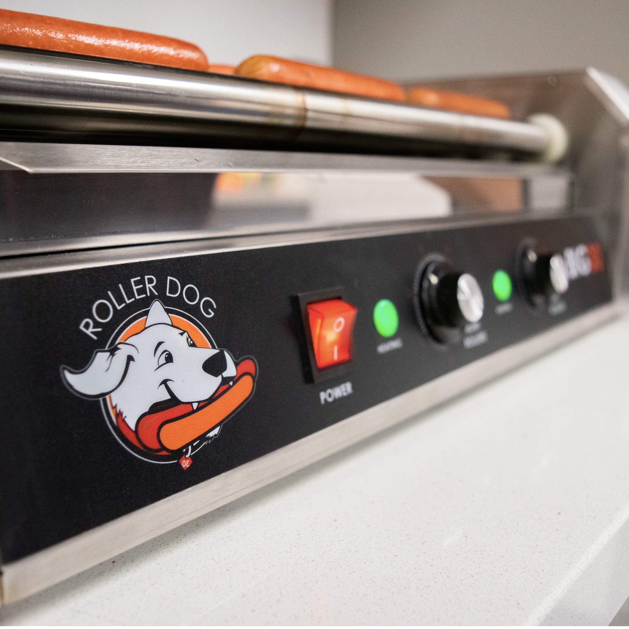 RDB30SS Commercial 30 Hot Dog Roller Grill Cooker Machine - Stainless Steel Hot Dog Warmer for Restaurants, Food Trucks & Concession Stands - Perfect for Parties, Events & Snack Bars