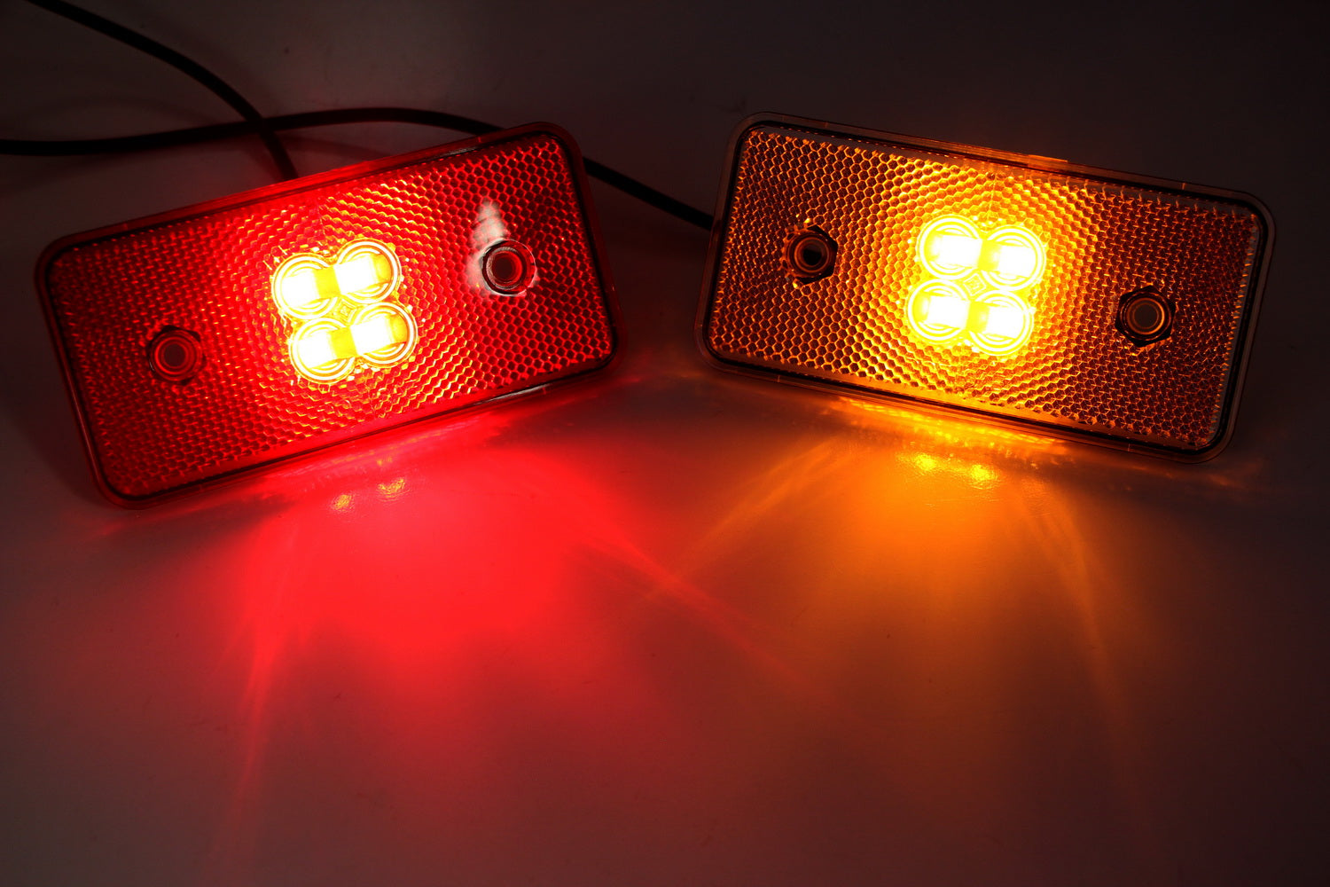 4-Piece Clear/Red Lens Amber/Red LED Side Marker Lights for 2015-2018 Mercedes G Class - Enhanced Visibility & Style for Off-Road & Night Driving