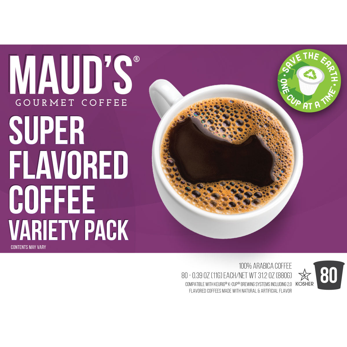 Premium Maud's Super Flavored Coffee Pods Variety Pack - 16 Delicious Flavors for Keurig Brewers | Perfect for Home, Office & Gifts