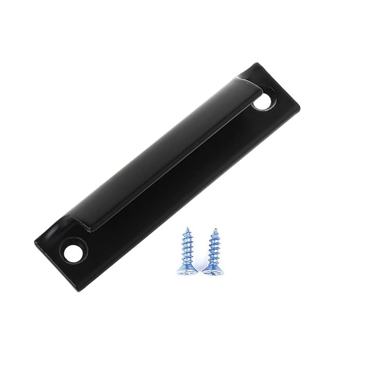 Queenbox Aluminum Alloy Replacement Door Handle - Single Door Knob & Lever for Windows, Screen Doors, Balcony & Drawers (3.54x0.79 Inch, Black) - Perfect for Home, Office & RV Renovation
