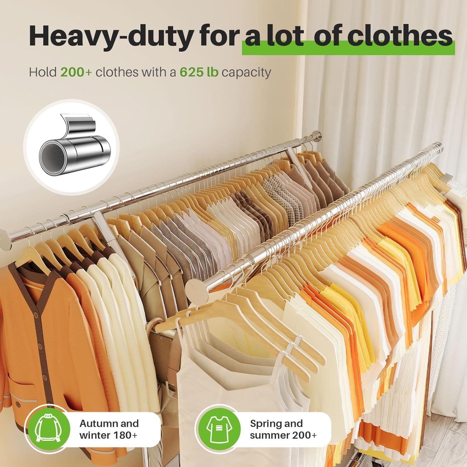 Heavy Duty Commercial Clothing Rack - 625LBS Capacity Adjustable Garment Rack with Metal Basket & Wheels | Double Rod Hanging Clothes Organizer for Bedroom, Living Room, Laundry Room & Retail Store Use