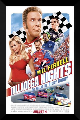 ArtDirect Talladega Nights 27x40 Framed Movie Poster - Will Ferrell Comedy Film Wall Art - Perfect for Home Theater, Man Cave, or Movie Lover's Gift
