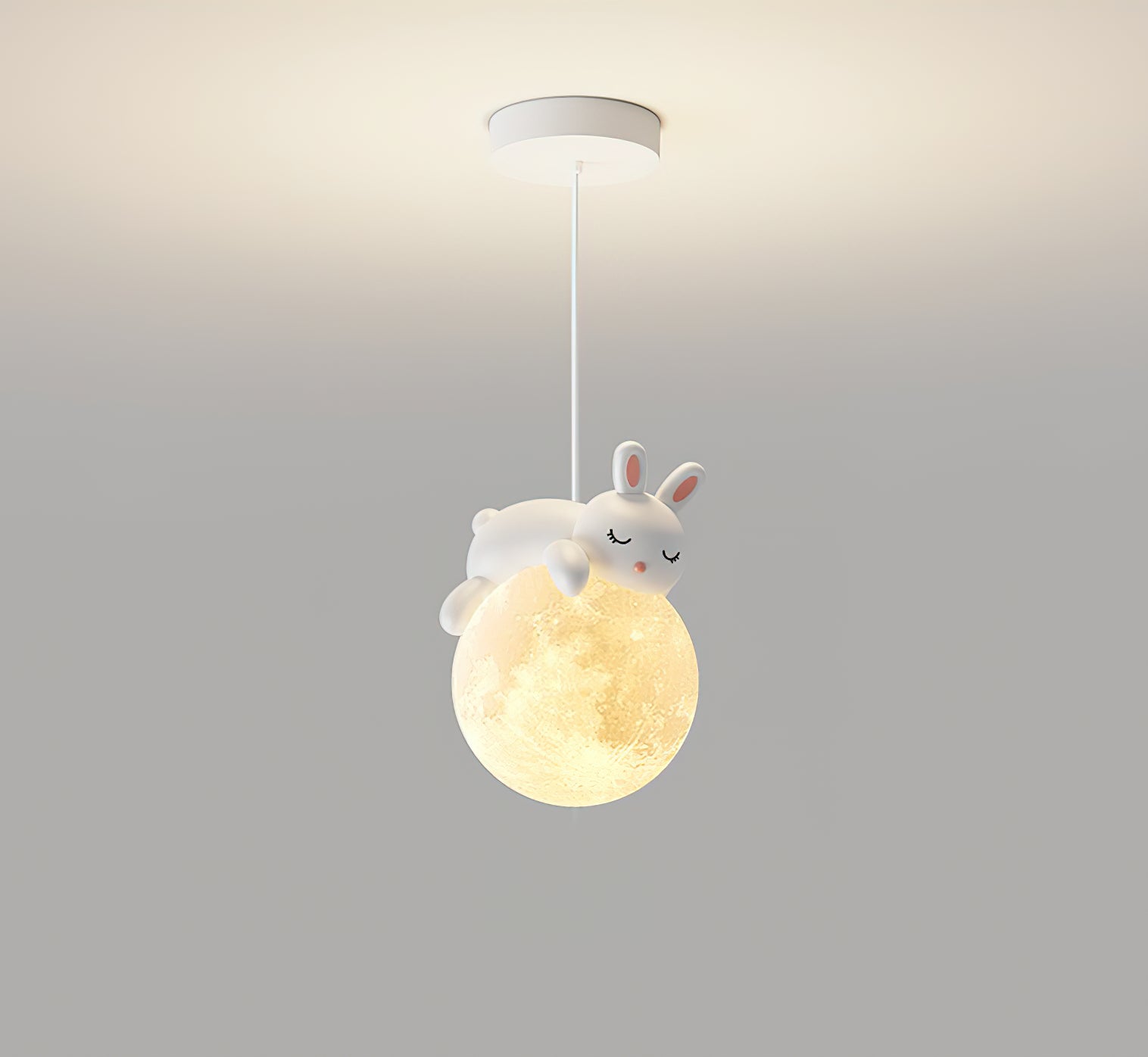 Stylish Cream Animal Pendant Lamp - Modern Nursery Decor, Kids Room Lighting & Boho Home Accent