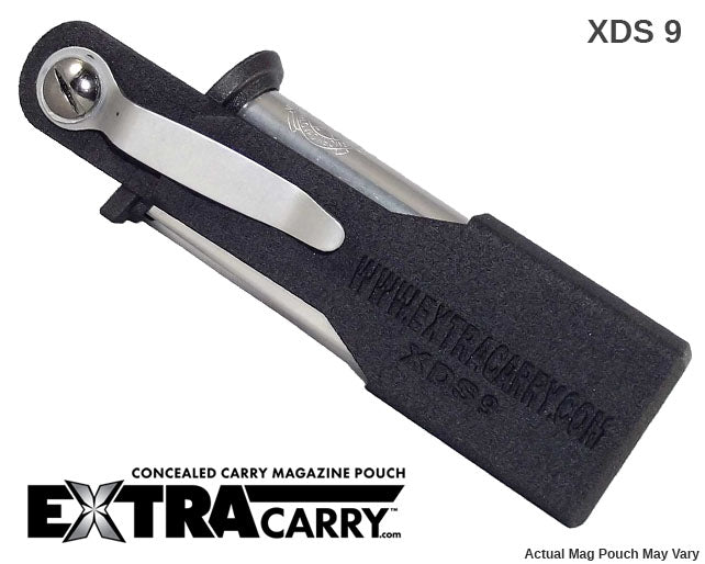 XD S 9mm 9-Round Extended Magazine & MOD.2 Magazine Pouch - Compatible with Springfield XD Series Pistols - Perfect for Range Shooting, Concealed Carry and Tactical Training