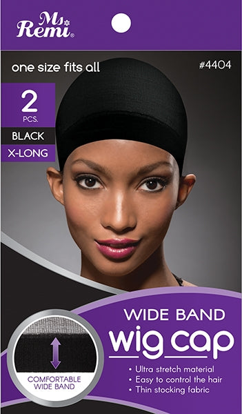 2 Pack MS Remi Black Wide Band Wig Cap #4404 - Comfortable & Breathable for All-Day Wear - Perfect for Cosplay, Costumes, and Hair Protection