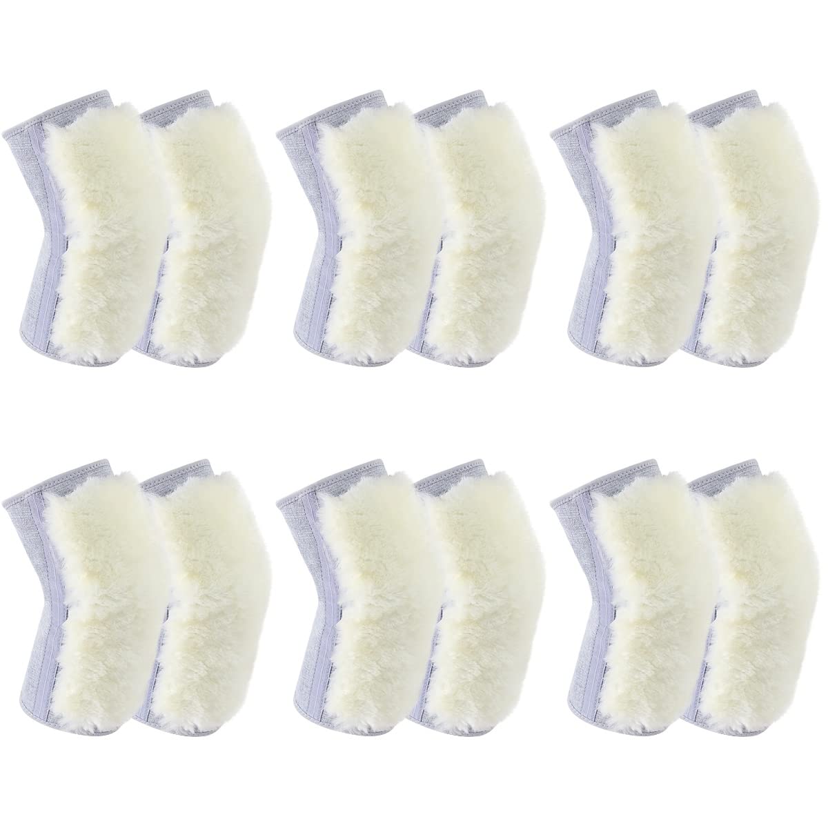 Abaodam 6 Pairs Thickened Cashmere Knee Braces & Warmers for Women & Men - Soft Winter Knee Support for Arthritis, Running, Hiking & Cold Weather Protection