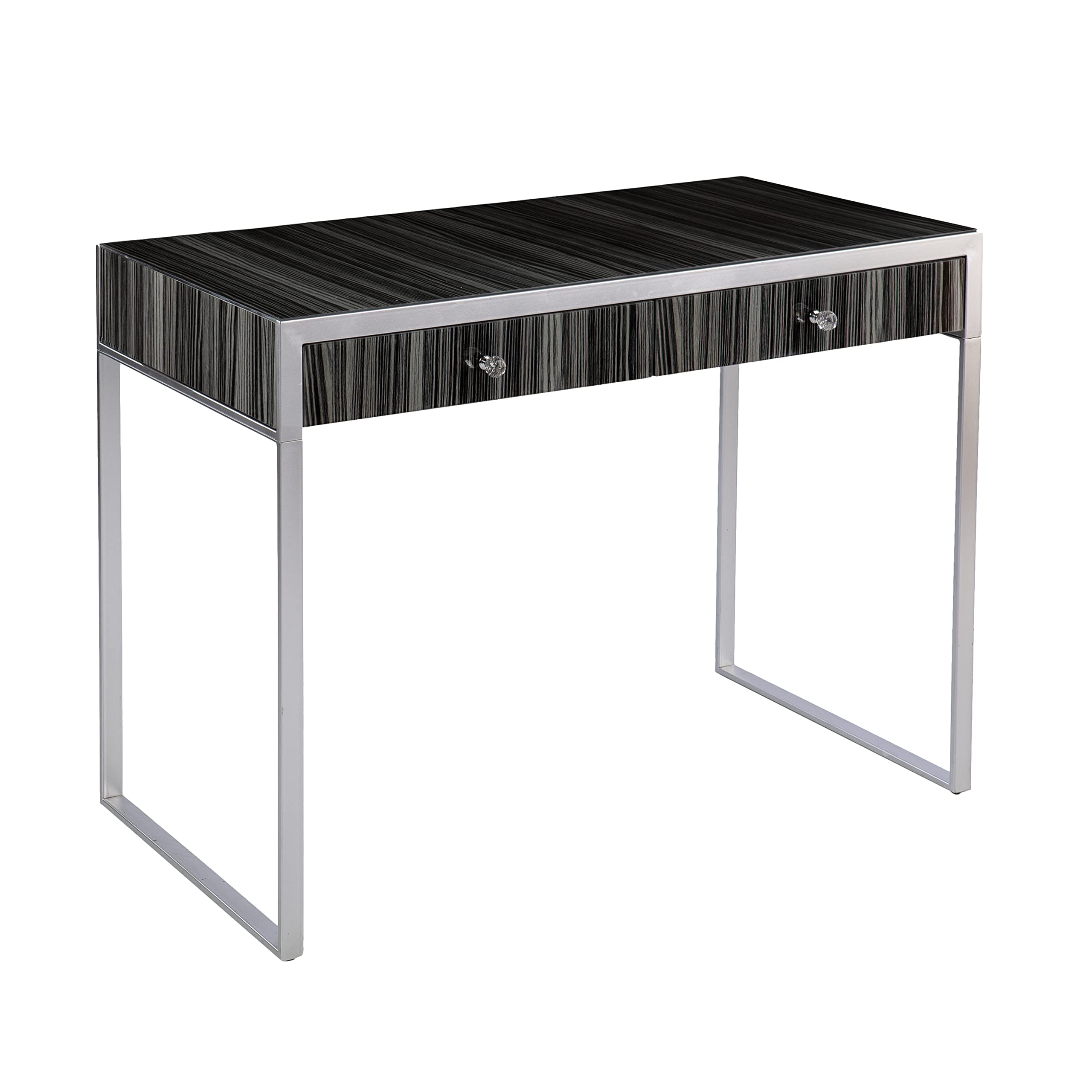 SEI Furniture Harpsden Writing Desk - Silver Finish Modern Home Office Desk for Study, Work & Small Spaces | Perfect for Remote Work, Online Classes & Crafting