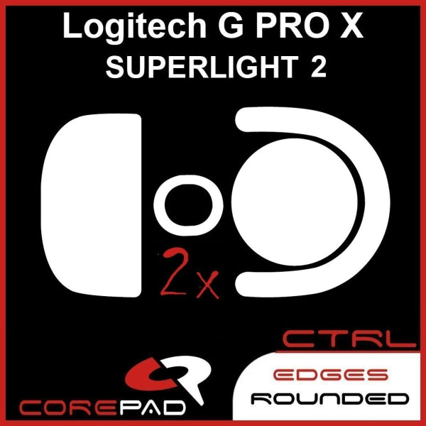 Corepad Skatez CTRL Mouse Feet for Logitech G Pro X Superlight 2 (GPX 2) - Ultra Smooth Gliding PTFE Skates for Gaming & Esports Performance