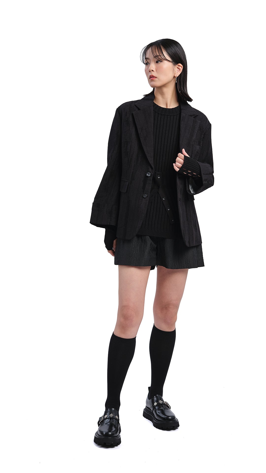 Stylish Rolled Cuff Boxy Blazer for Women - Trendy Oversized Jacket for Office, Business & Casual Wear