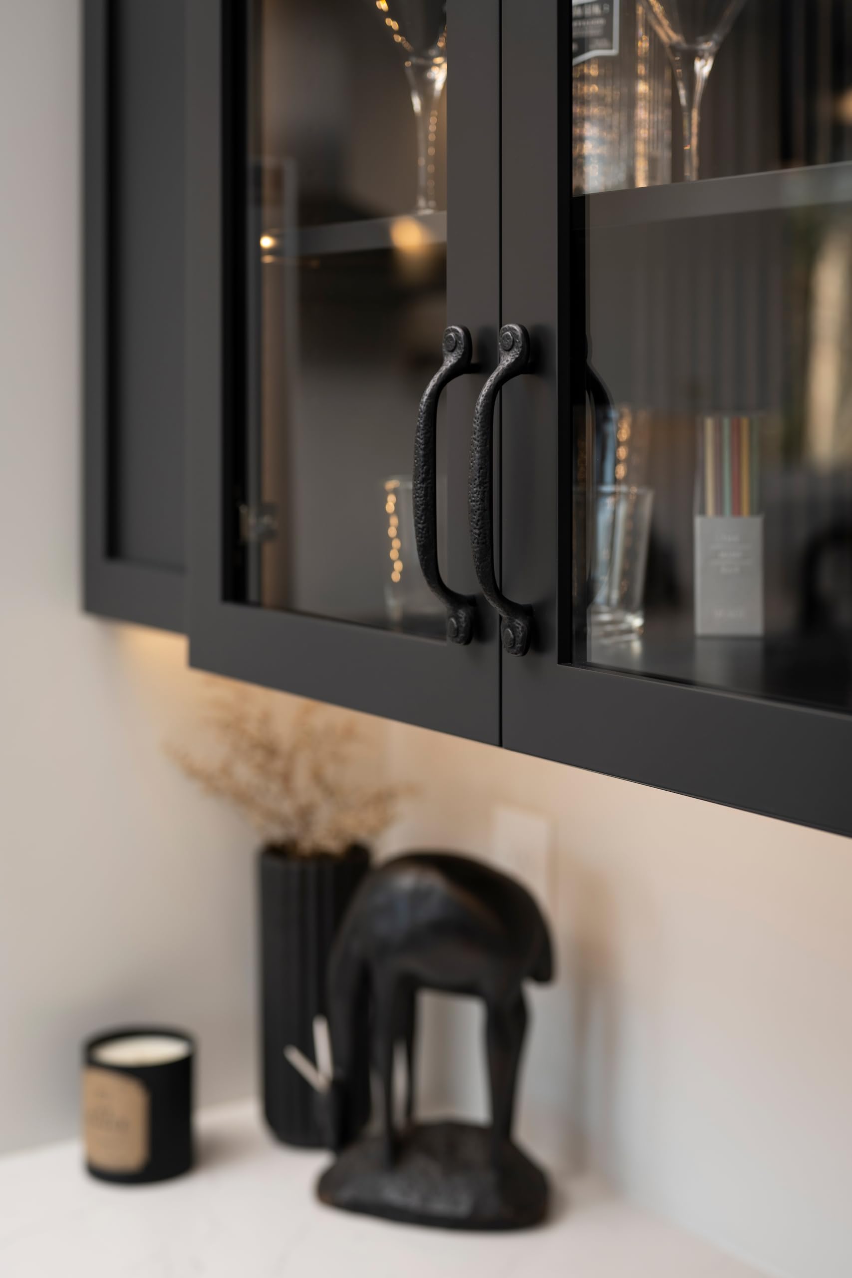 Premium Hickory Hardware 1-Pack Solid Core Kitchen Cabinet Pulls - Luxury Black Iron Cabinet Handles for Doors & Dresser Drawers (3-Inch Hole Center) - Refined Rustic Collection - Perfect for Modern Farmhouse & Industrial Style Kitchens
