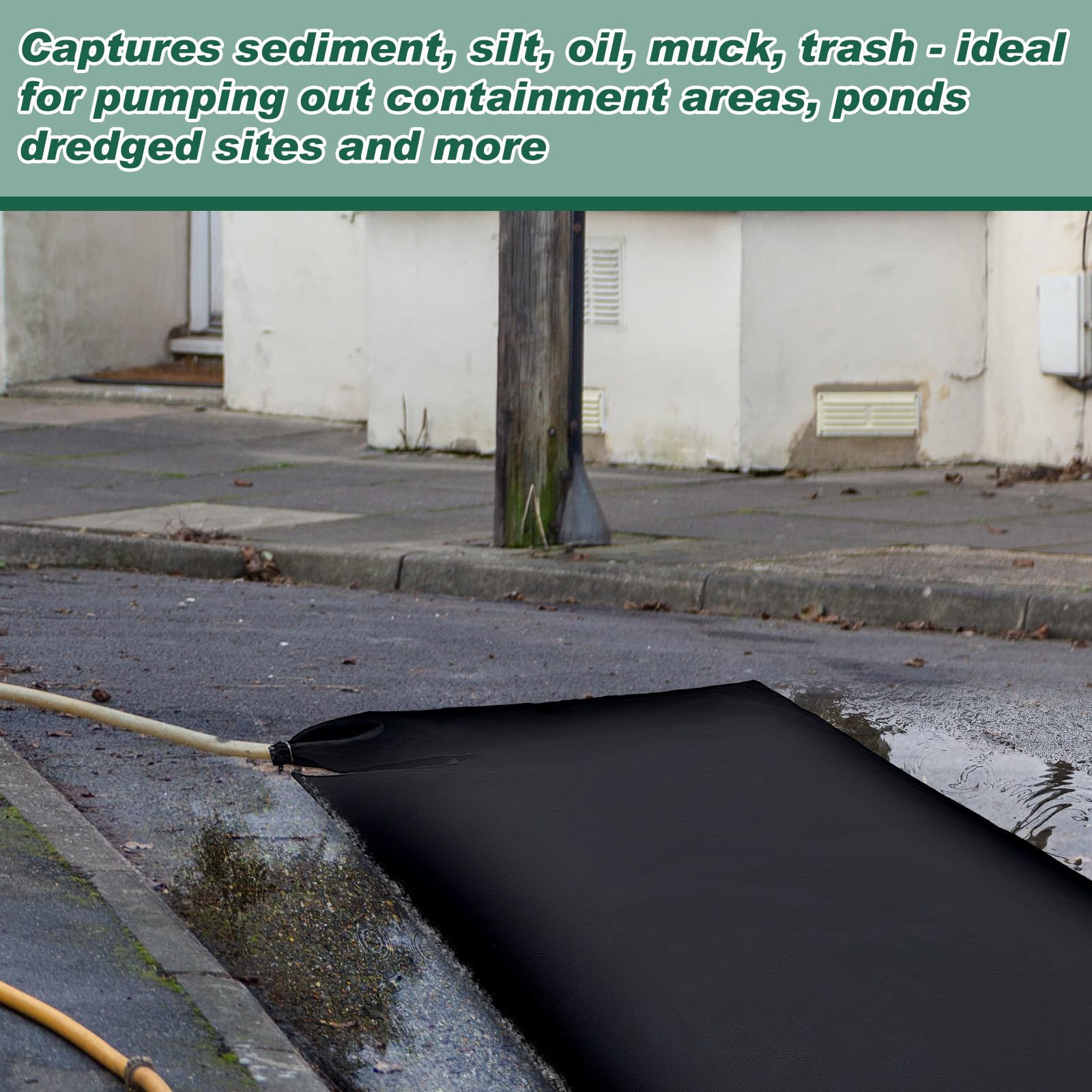 **5x10 ft Non-Woven Geotextile Silt Filter Bags for Dewatering, Oil Sludge & Sediment Control - Heavy-Duty Construction & Industrial Use**    *(Perfect for Construction Sites, Oil Spill Cleanup, Erosion Control & Water Filtration Projects)*
