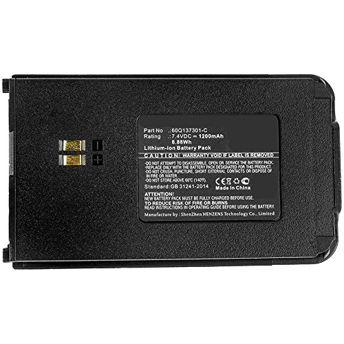 Synergy Digital 2-Way Radio Battery - Li-ion 7.4V 1200mAh High Capacity Replacement for Motorola SMP-508 & 60Q137301-C - Perfect for Construction, Security, and Outdoor Communication