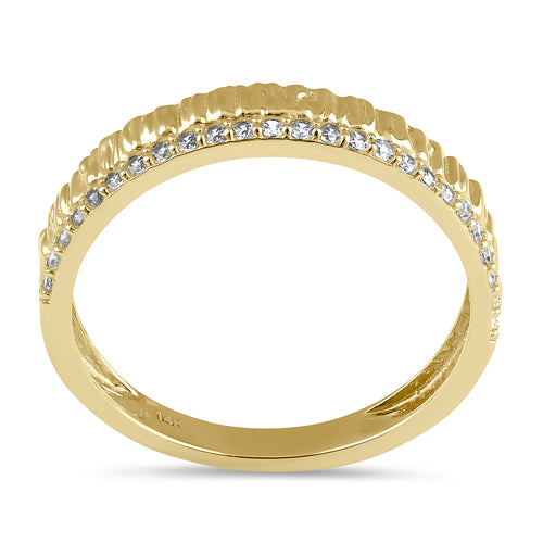 14K Solid Gold Hammered CZ Engagement Ring for Women - Perfect for Proposals, Weddings & Anniversary Gifts