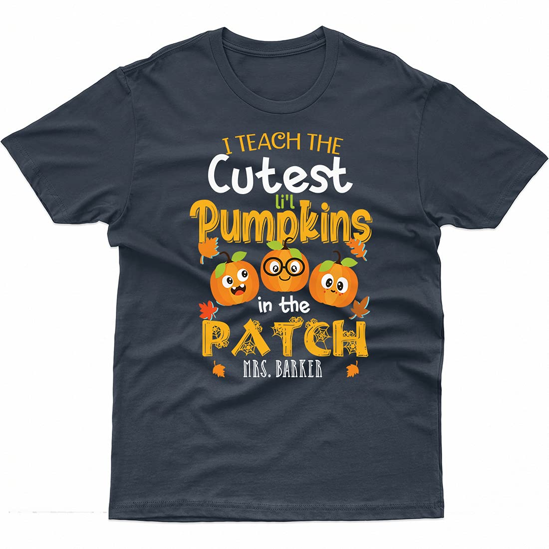 Halloween T-Shirts for Women & Men - Funny Cute Pumpkin Witch Design with Custom Name - Perfect for Grandma, Teacher & Halloween Costume Parties