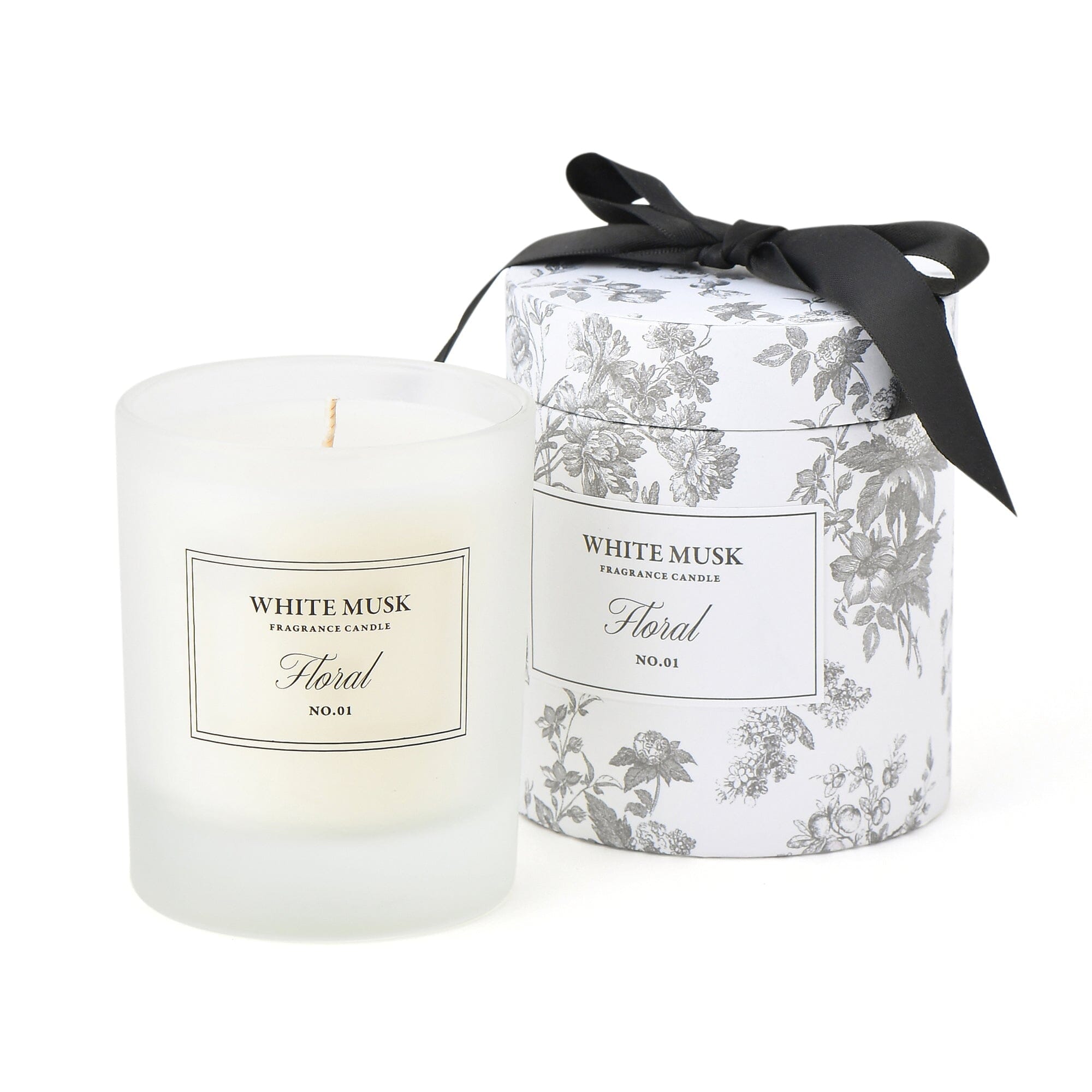Classic White Musk Floral Scented Candle - Home Decor, Romantic Ambiance, Relaxation Gift for Women & Men