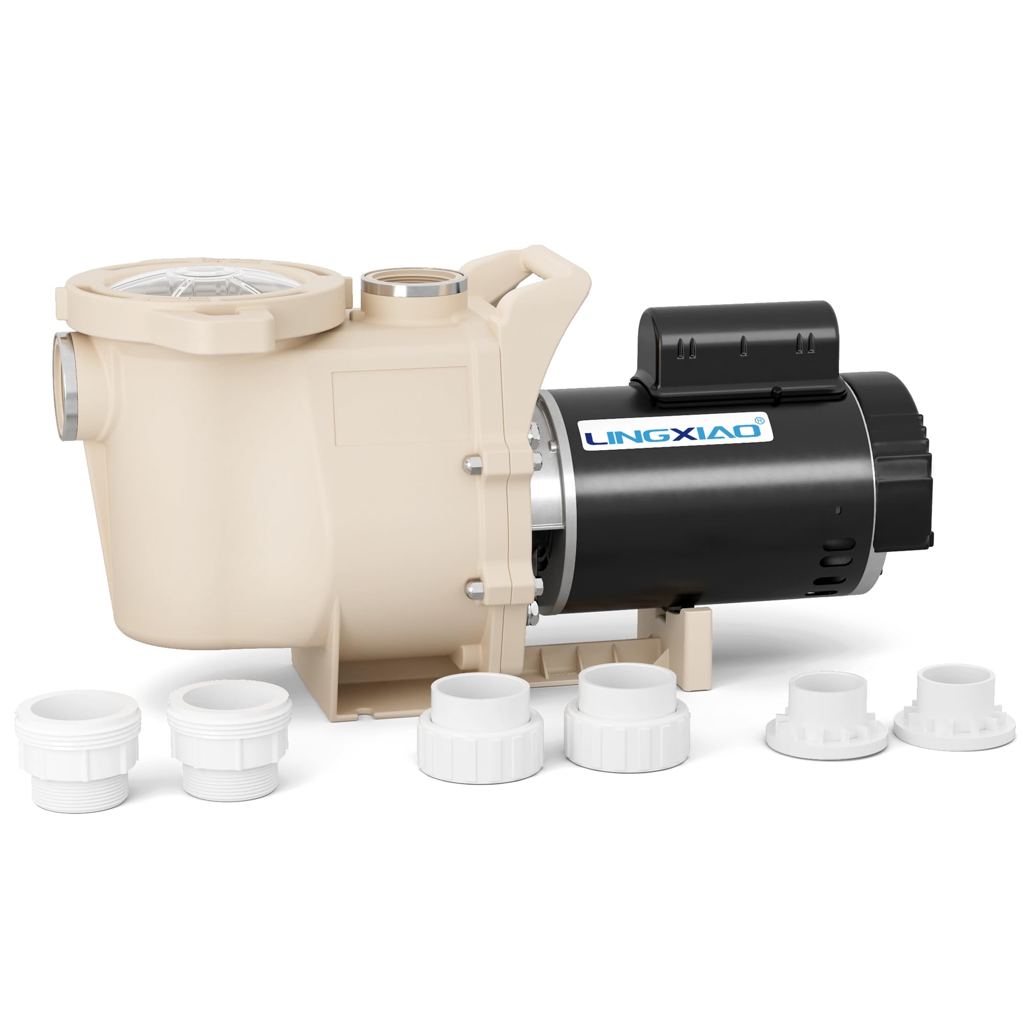 1.5 HP High Flow Pool Pump - 7600 GPH Self Priming Swimming Pool Pump for Inground/Above Ground Pools, 115V/230V Dual Voltage, Ultra Quiet with Filter Basket & 2