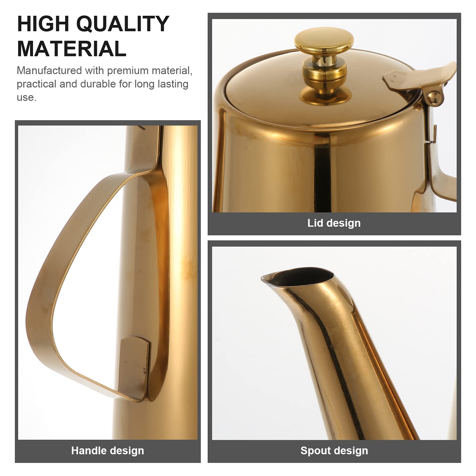 SHERCHPRY 1-Piece Stainless Steel Oil Bottle - Cold Water Bottle, Soup Pot, Soy Sauce Container - Durable Restaurant & Kitchen Storage for Oil, Soy Sauce & Soup - Perfect for Cooking, Food Prep & Commercial Use