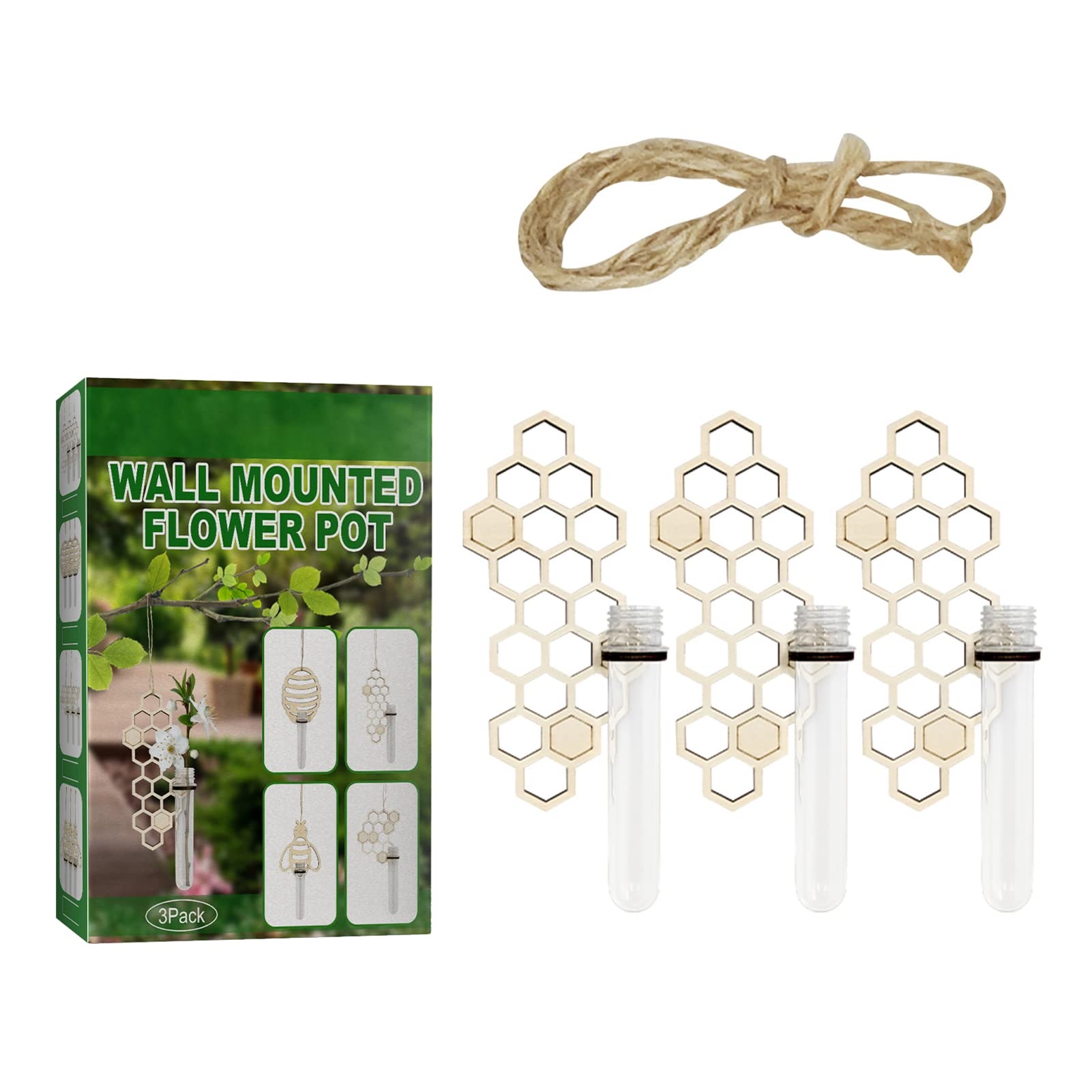 Shulemin 3-Pack Clear Glass Wall Hanging Planter Terrarium - Propagation Station with Glass Tubes for Plants, Home Decor & Indoor Gardening - Perfect for Succulents, Air Plants & Herb Propagation in Living Rooms, Kitchens or Offices