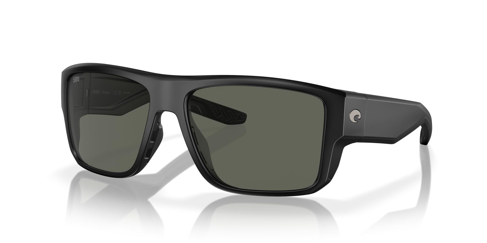 Costa Men's Matte Black Sunglasses with Blue Mirror Lenses 59MM - Polarized UV Protection for Fishing, Boating & Outdoor Activities