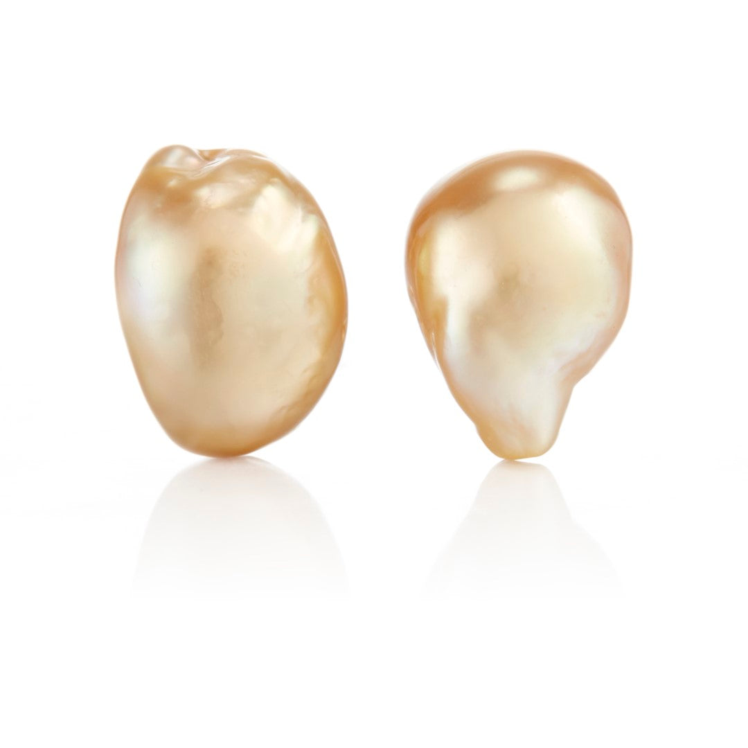 Luxury Golden Baroque South Sea Pearl Earrings for Women - Elegant Handmade Jewelry Gift for Weddings, Parties & Special Occasions