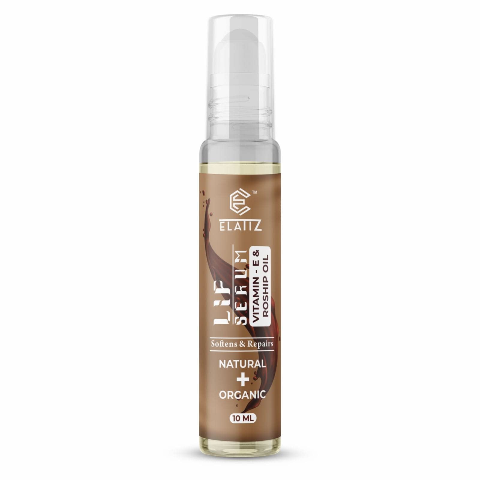 Organic Vitamin E & Rosehip Oil Lip Serum - Hydrating & Nourishing 10ml (ELZ_LPS_02) | Perfect for Dry, Chapped Lips - Day & Night Care