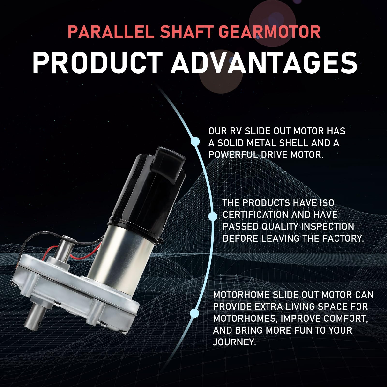 Power Gear RV Slide Out Motor - 12V Replacement Gearbox Motor (PN 523900, 521976, 524327, 522967, 52398) - Compatible with RV Slide-Out Systems for Smooth Operation