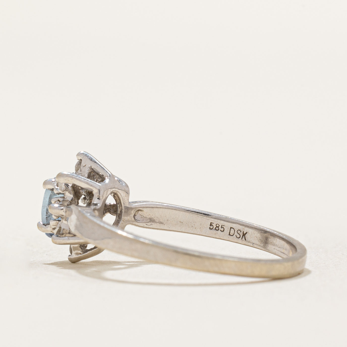 Aquamarine and Diamond Petal Ring - 0.25ct Aquamarine & 0.06ctw Diamond - Size 5.75 - Elegant Birthstone Jewelry for Women - Perfect for Engagement, Anniversary & Special Occasion Gifts