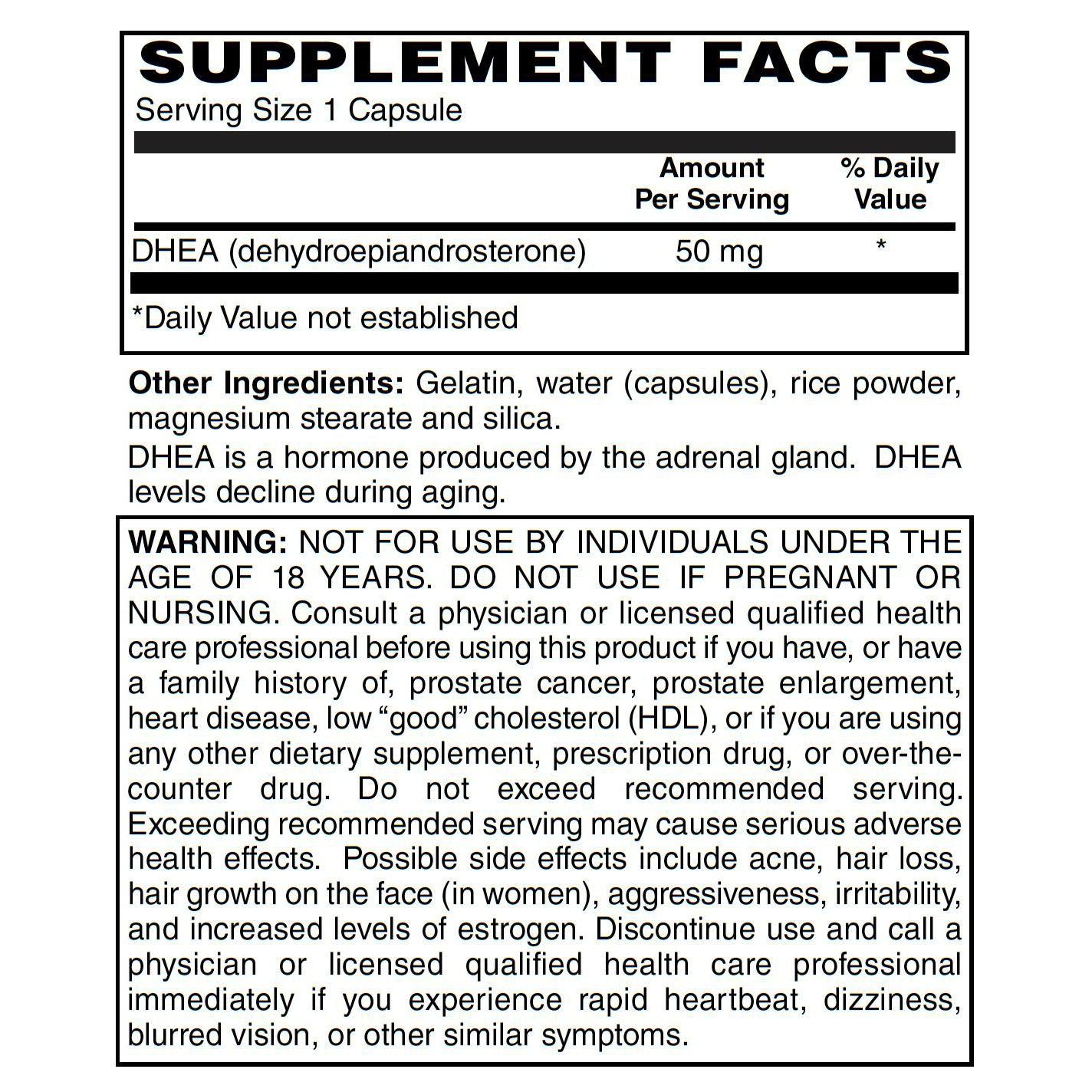 Blue Ridge DHEA 50 mg Supplement for Hormone Balance & Energy Support - Boost Vitality for Men & Women | Ideal for Anti-Aging, Fitness & Wellness Routines