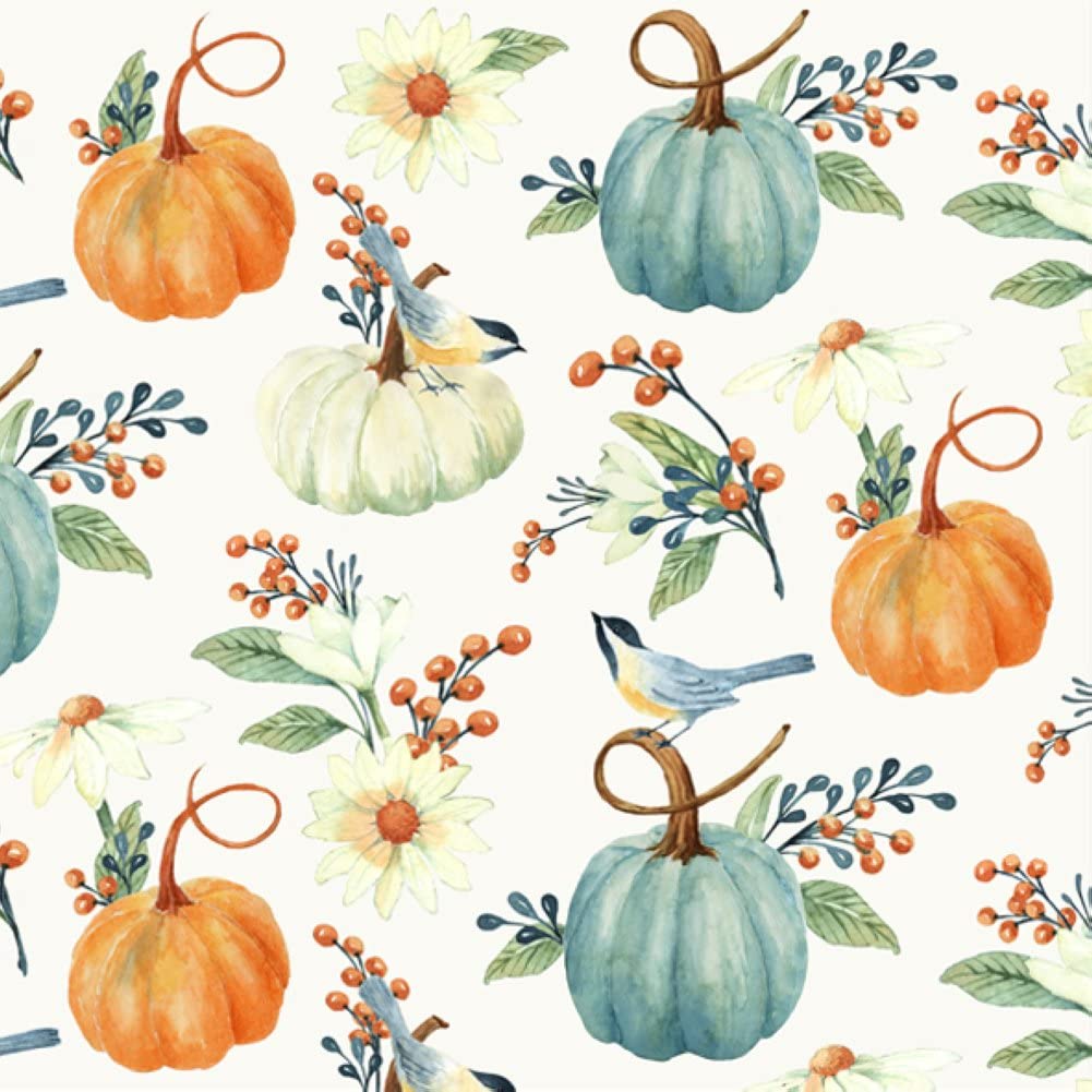 Premium 20-Pack Pumpkin Floral Paper Napkins 13