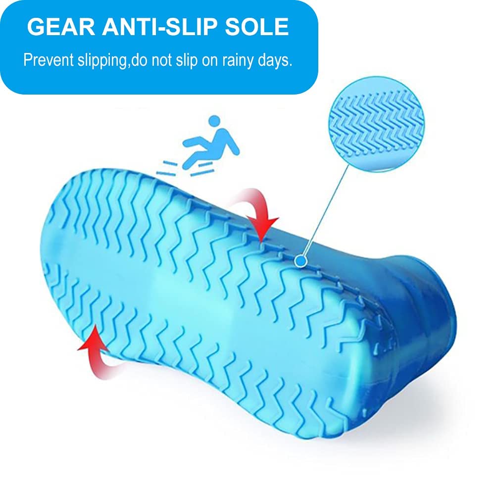 HEBEZON Waterproof Silicone Shoe Covers - Non-Slip Anti-Skid Rain Boots for Outdoor Activities, Hiking, Gardening & Commuting - Reusable Portable Rainproof Shoe Protectors