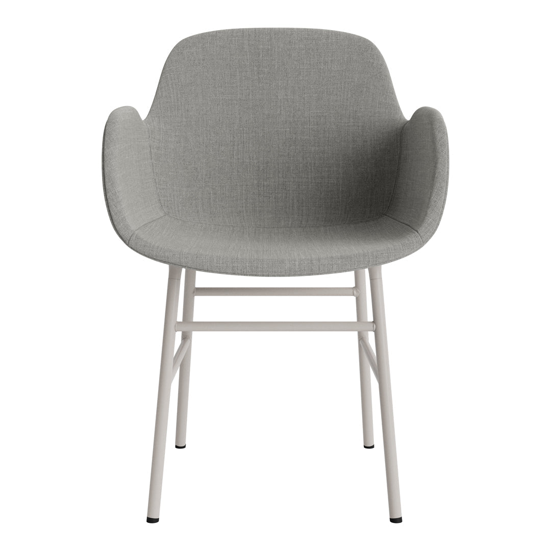 Modern Form Armchair with Sturdy Metal Legs & Soft Upholstery - Perfect for Living Room, Office, or Reading Nook