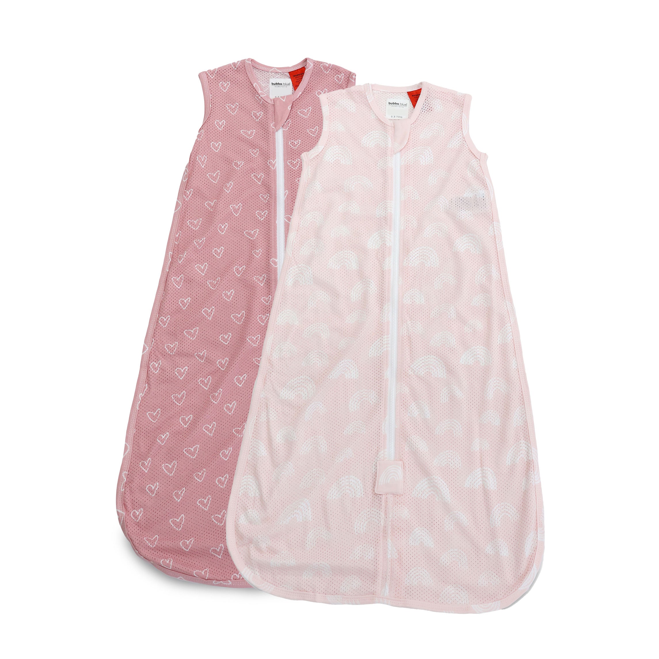 Nordic 0.3 TOG 2-Pack Baby Sleep Sacks - Breathable Air+ Fabric in Berry & Rose Colors | Perfect for Newborns & Infants Nursery Sleepwear
