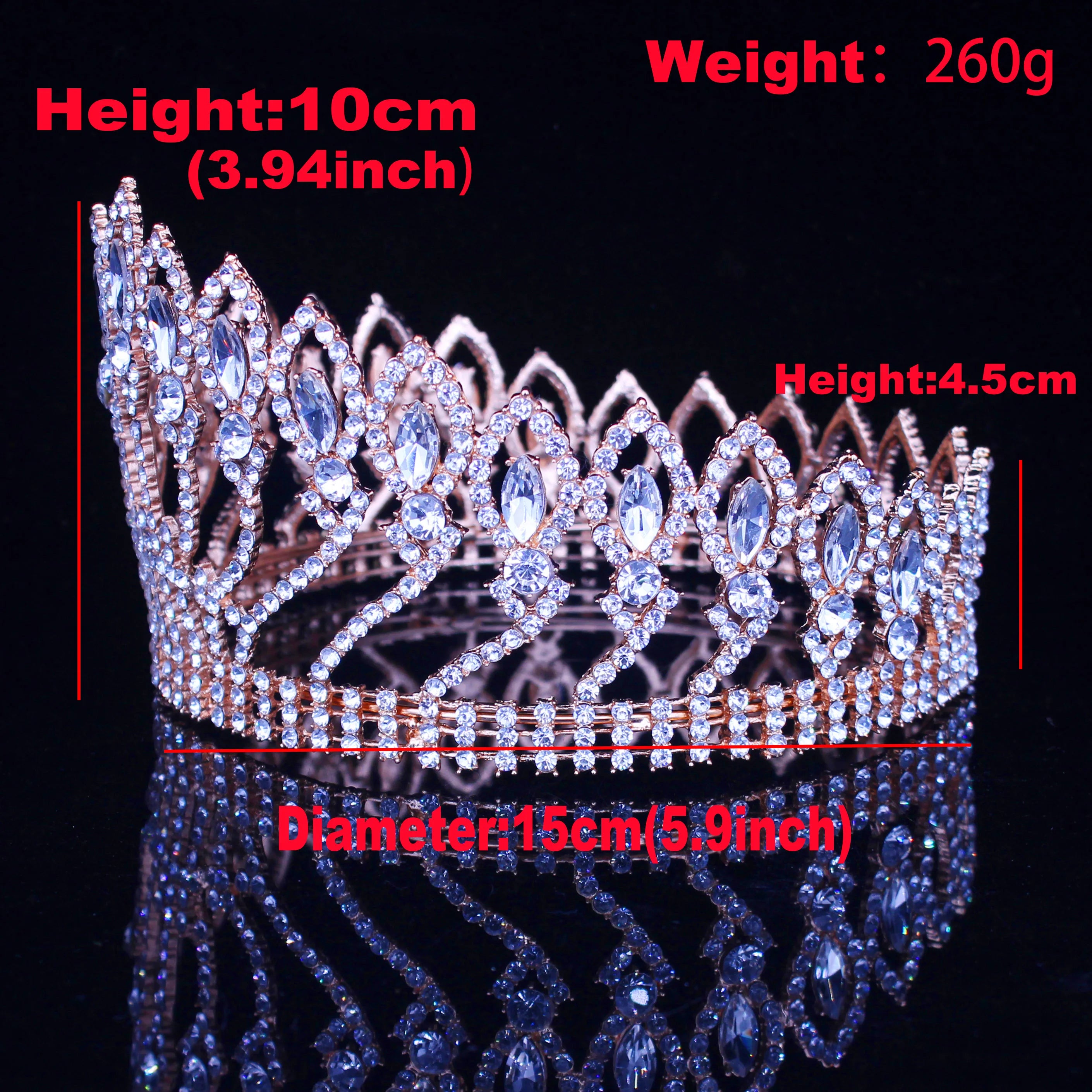 Crystal Queen Wedding Tiara Crown - Baroque Bridal Headpiece for Women | Elegant Bride Hair Jewelry Accessories for Weddings, Pageants & Special Occasions