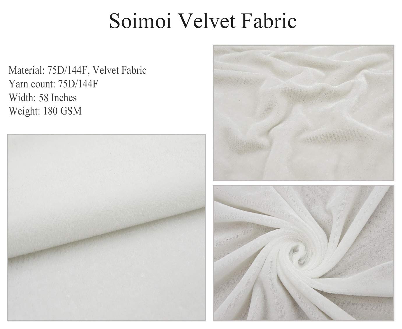 Soimoi Blue Velvet Fabric - 58